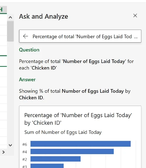 Excel Ask and Analyze Options