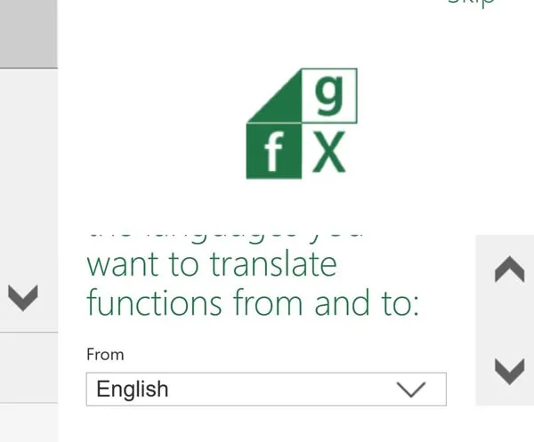 Excel Functions Translator Choose source language
