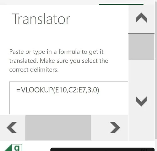 Excel Function to Translate
