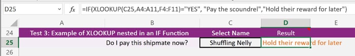 XLOOKUP Function nested in IF Function