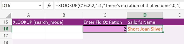 XLOOKUP Function [search_mode] search ascending