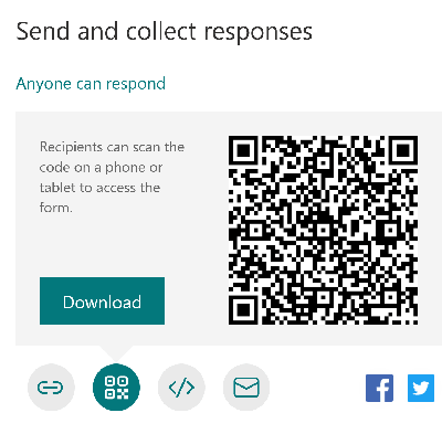 Send Microsoft Form as QR code