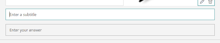 MS Forms add a subtitle