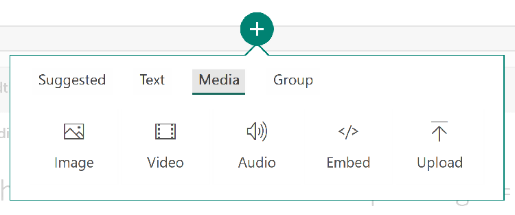 Sway Card embed media options