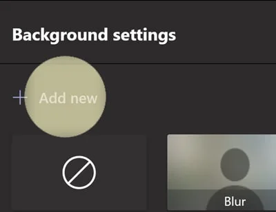Add a new image to background settings in Teams