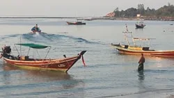 Moored Boats Teams Background