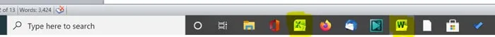 Microsoft Windows bottom menu bar