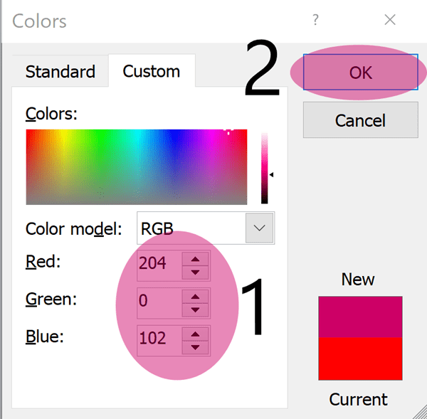 Enter the RGB Color Code
