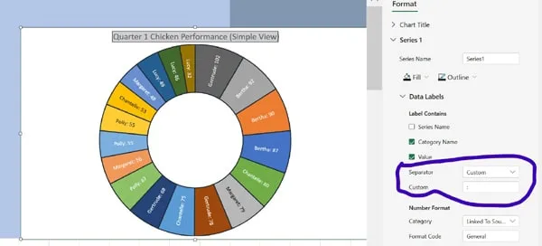 Excel Sunburst Chart Custom Separator