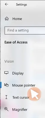 Find Windows 10 Mouse Pointer Settings